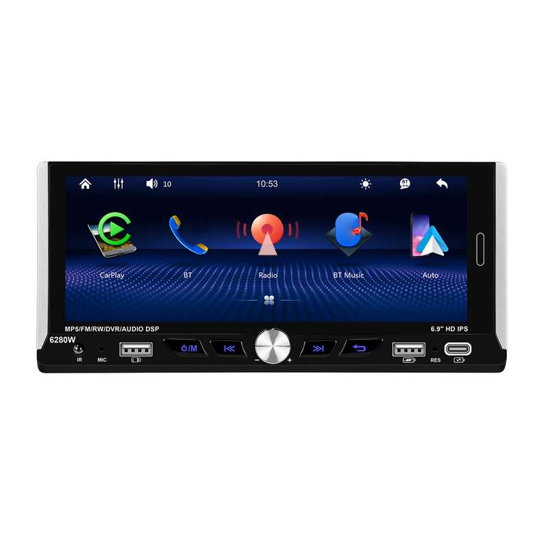 Single Spindle 6.9 inch MP5 With Knob Player Carplay Function Car MP4 Backup Camera, Specification: