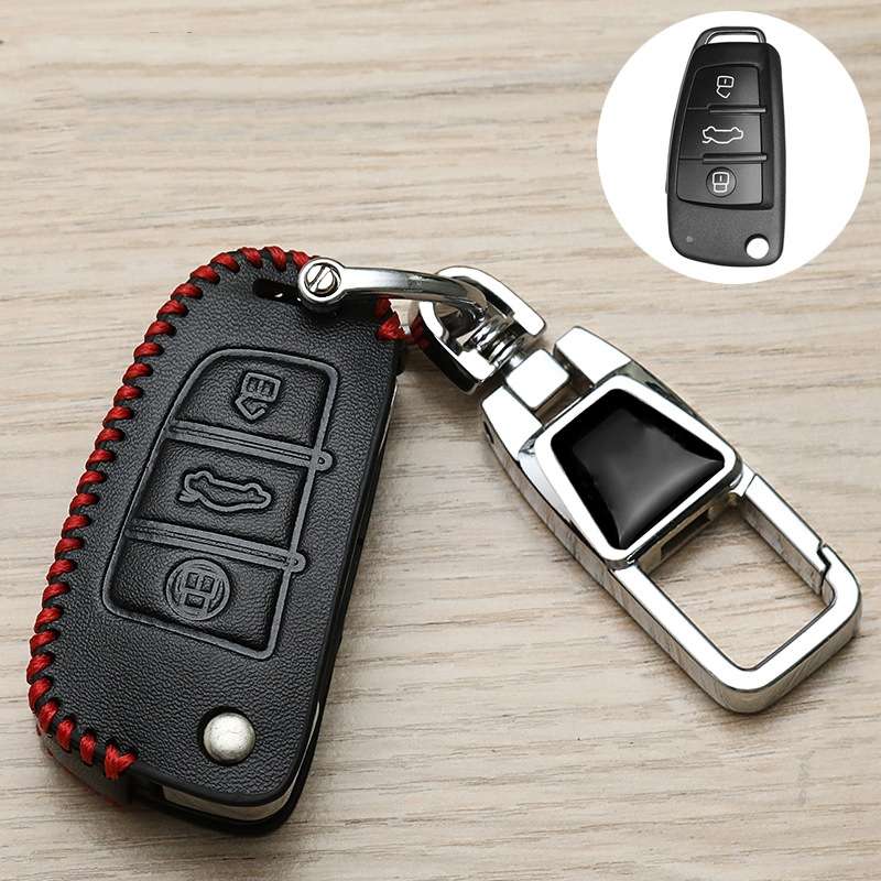 For Audi B Car Folding Key Cover Multifunctional Keychain Anti-lost Number Plate