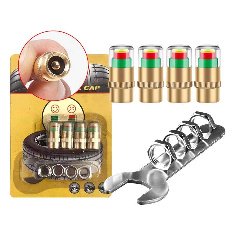 2.4BAR Vehicle Tire Pressure Monitoring Warning Cap, : Anti-theft with Wrench