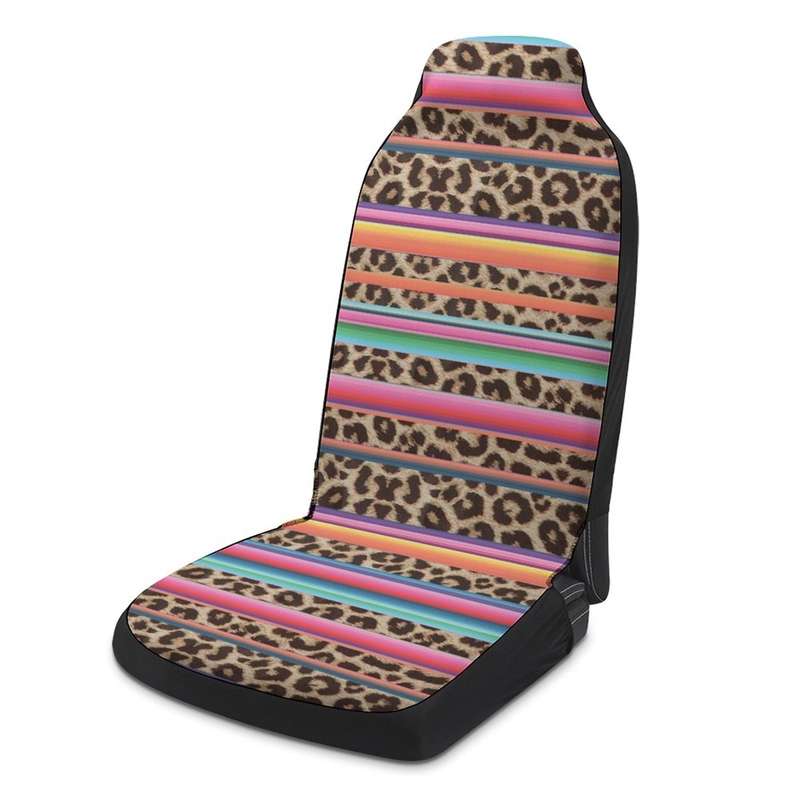 Car Universal Printed Seat Protector Automobile Decoration Supplies, Style: Colorful Leopard Pattern