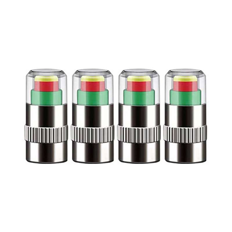 4pcs /Set Vehicle Tire Valve Caps High Precision Tire Pressure Monitoring Warning Cap, Model: Plasti