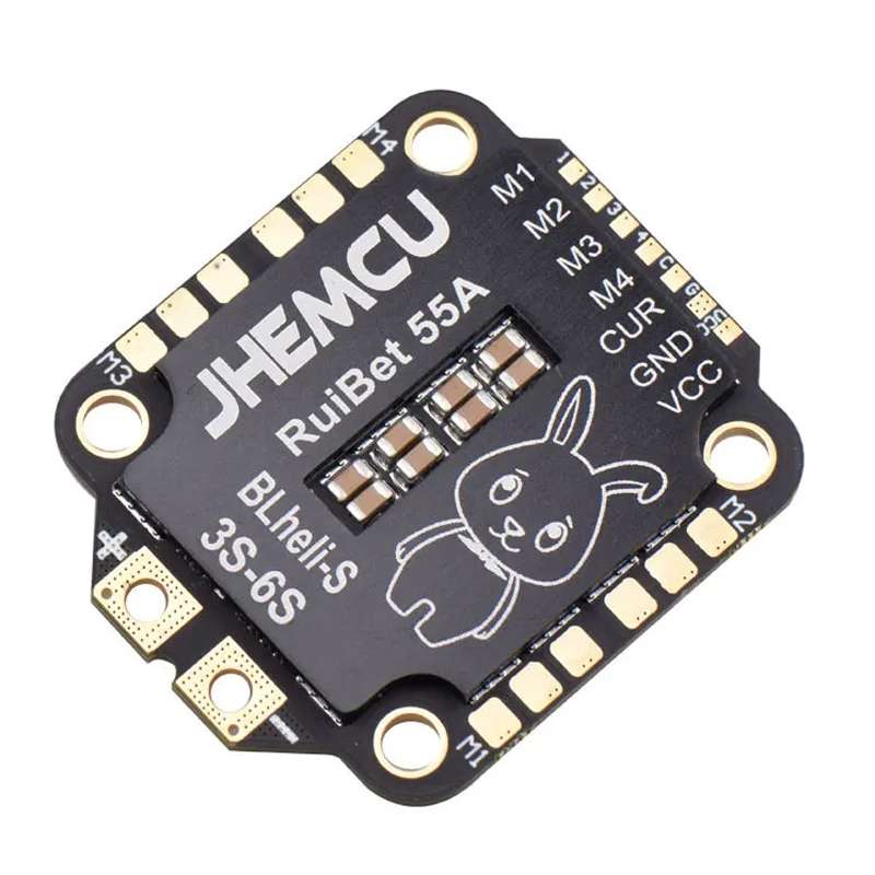 JHEMCU RuiBet 55A 4 In 1 Brushless ESC 3-6S 30.5X30.5 M4 BLHELI_S Dshot600 ESC for RC FPV