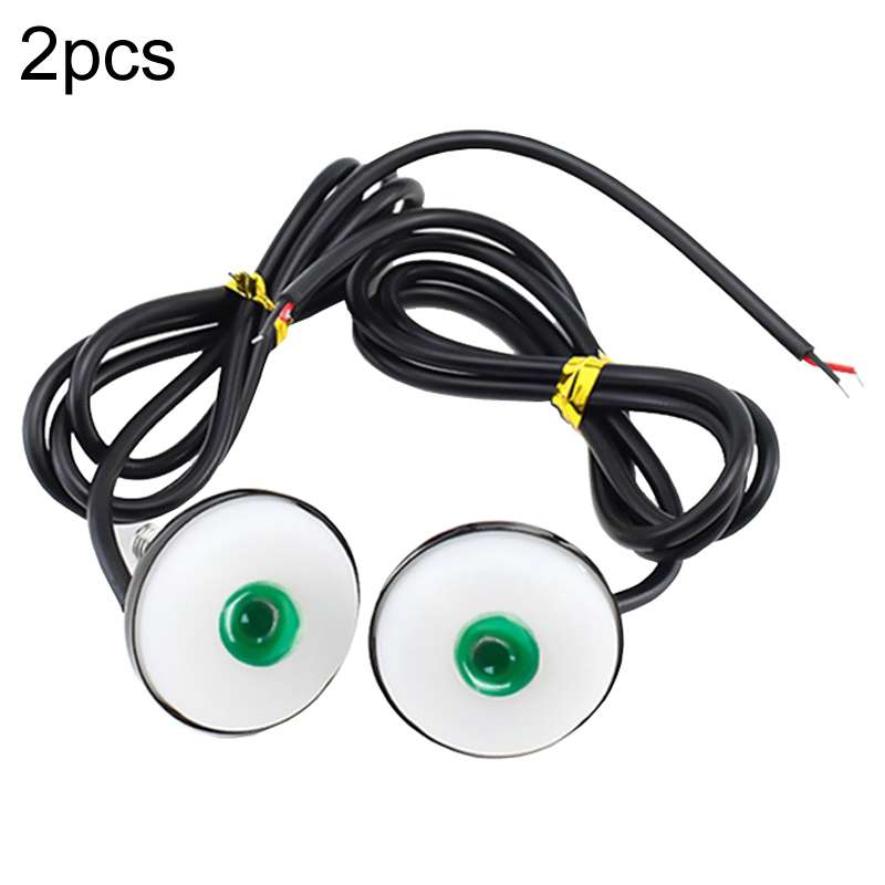 2pcs 23mm Motorcycle Eagle Eye Light Reverse Rearview Mirror Spotlight(White)