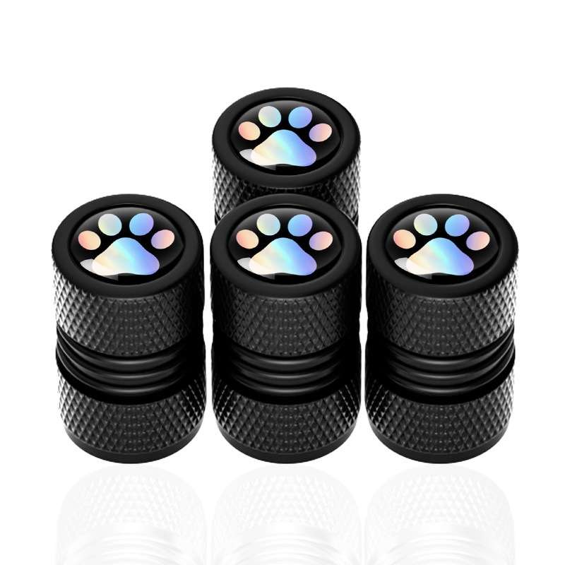 4pcs /Set Bear Claw Car Tire Modification Valve Protective Cap(Black)