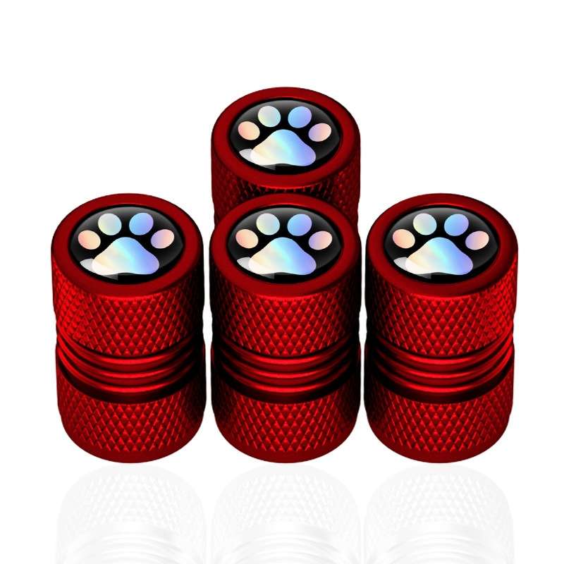 4pcs /Set Bear Claw Car Tire Modification Valve Protective Cap(Red)