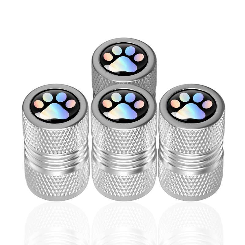 4pcs /Set Bear Claw Car Tire Modification Valve Protective Cap(Silver)
