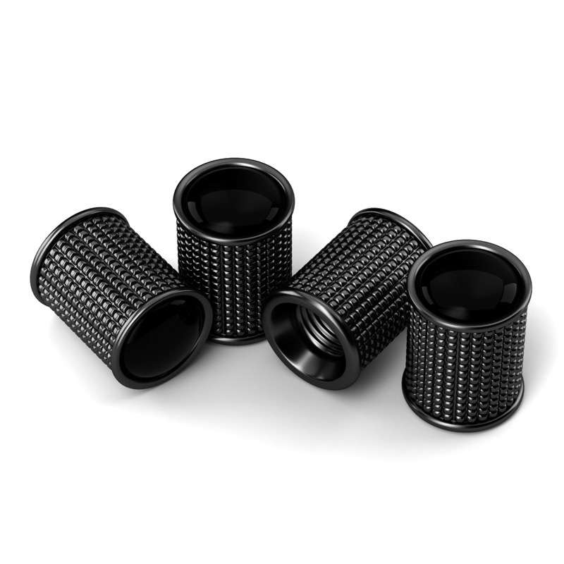 4pcs /Set Zinc Alloy Car Tire Modified Valve Cap(Black)