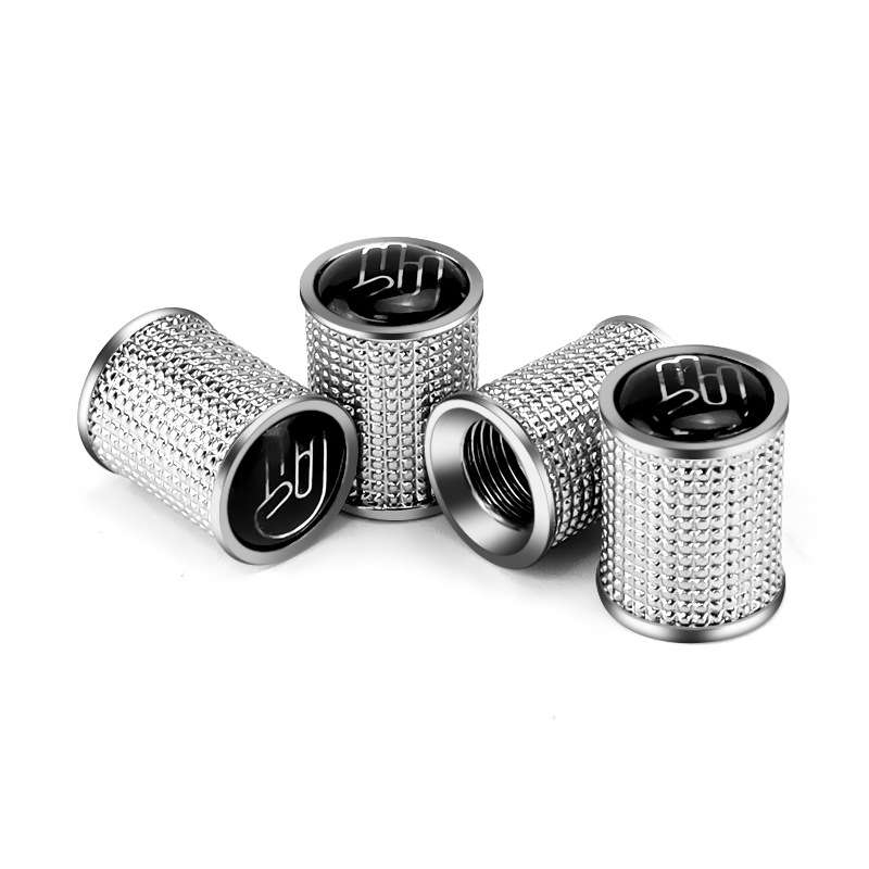 4pcs /Set Zinc Alloy Car Tire Modified Valve Cap(Silver)
