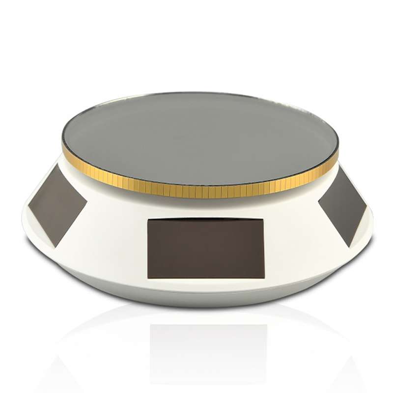 14cm  Solar Energy Spinning Display Stand with LED Light for Jewelry Crystal Product Display, S