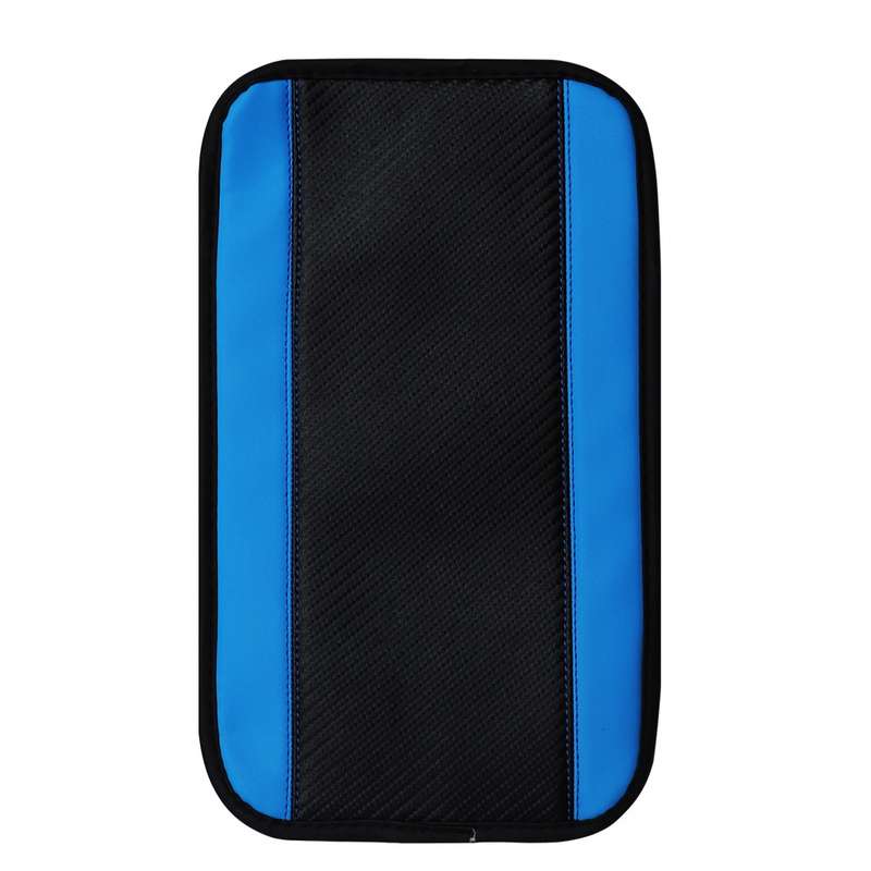 32x19cm PU Carbon Fiber Leather Central Armrest Box Cover Anti-slip Pad(Blue)