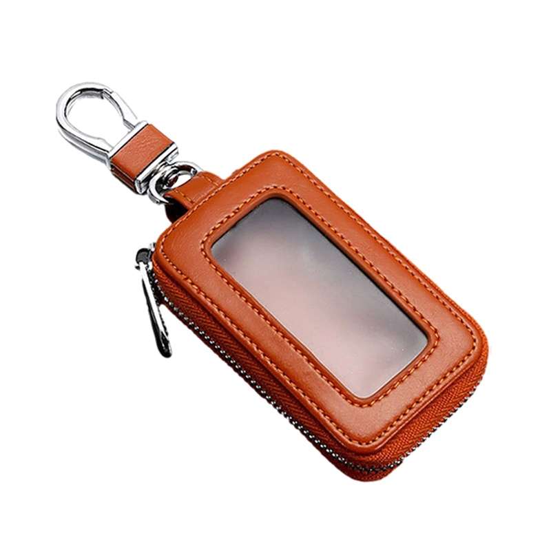 Car Remote Control Universal Visible Zipper Key Case(Yellow)