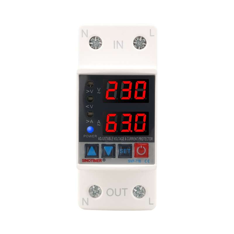 SINOTIMER SVP-718 63A Adjustable Self-resetting Intelligent Over-voltage and Under-voltage Protecto