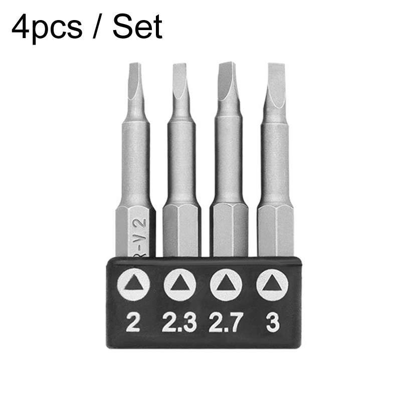 4pcs / Set Triangle Chrome Vanadium Steel Bit Set Appliance Repair Electrical Drill Accessories With