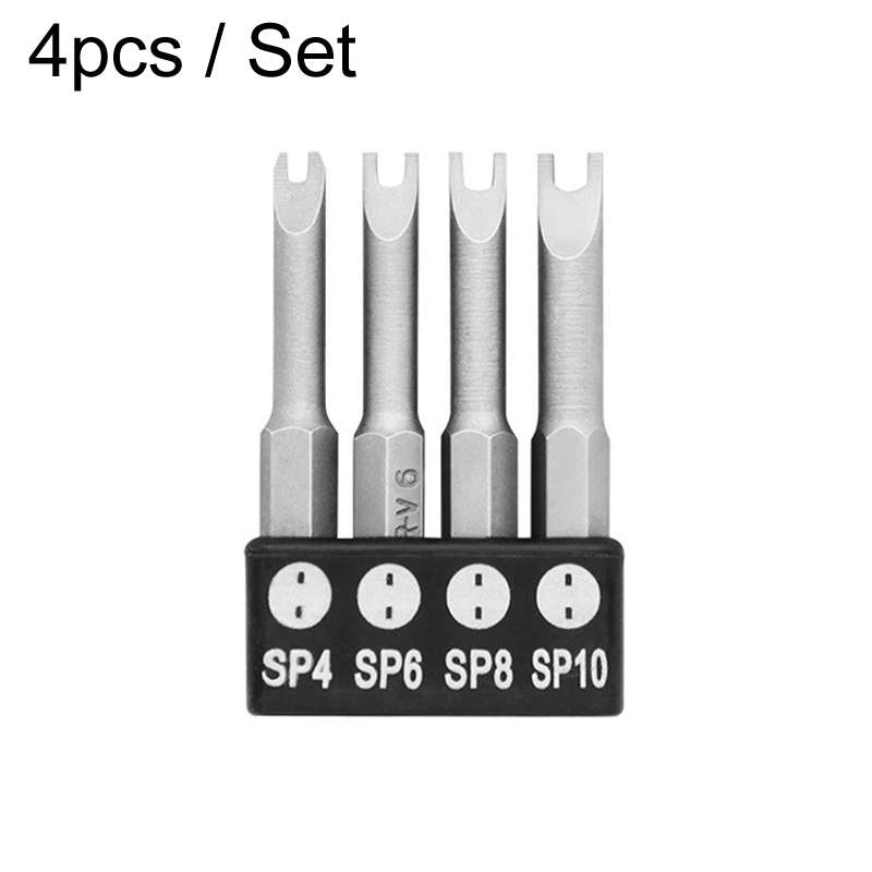 4pcs / Set U-Shaped Chrome Vanadium Steel Bit Set Appliance Repair Electrical Drill Accessories With
