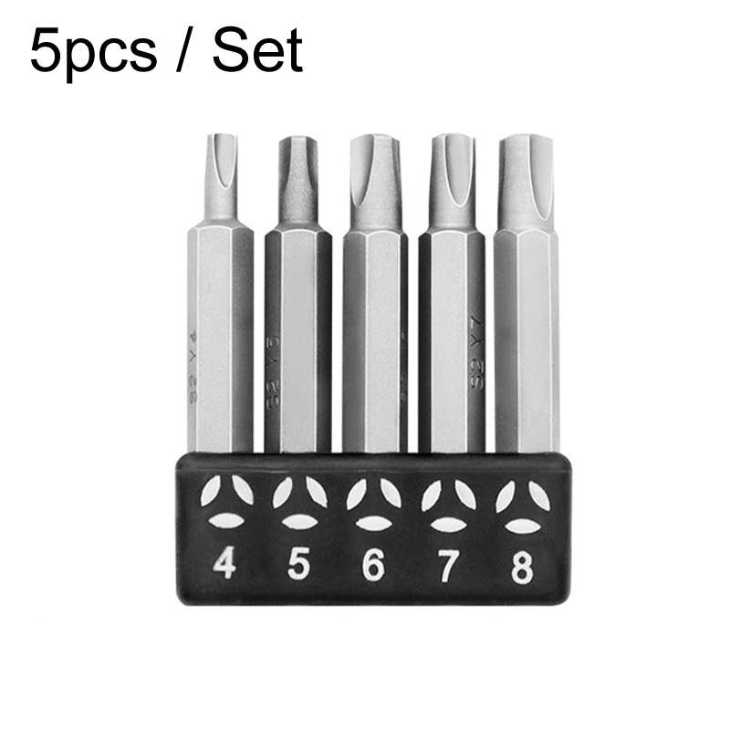 5pcs / Set Triangular Plum Blossom Chrome Vanadium Steel Bit Set Appliance Repair Electrical Drill A
