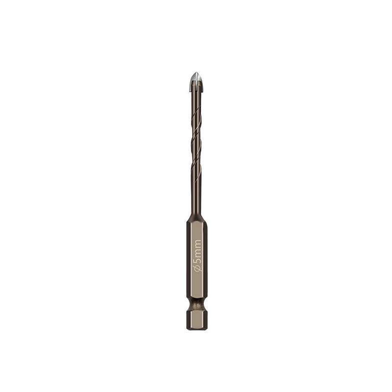 5mm Hexagonal Shank Spiral Flute Cross Alloy Drill Bits Glass Tile Four Edge Drivers