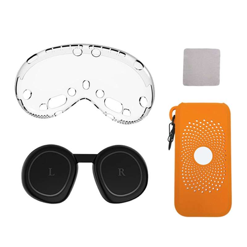 For Apple Vision Pro 4 In 1 Kit Lens Cover Battery Protection Case Accessories, Spec: A Style Orange