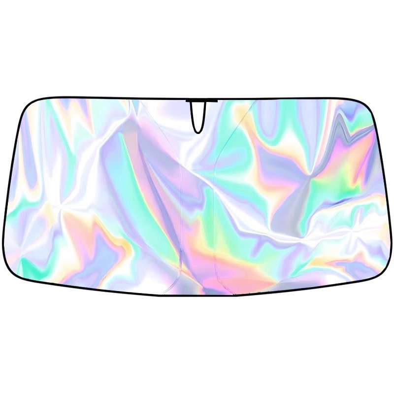 145x90cm Car Front Windshield Sunshade Colorful Laser Heat Insulation Sunscreen Sunshade Umbrel