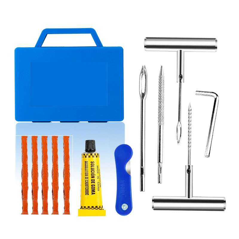 8 In 1 Car Tire Repair Tool Set Motorcycle Vacuum Tire Emergency Fast Repair Toolkit