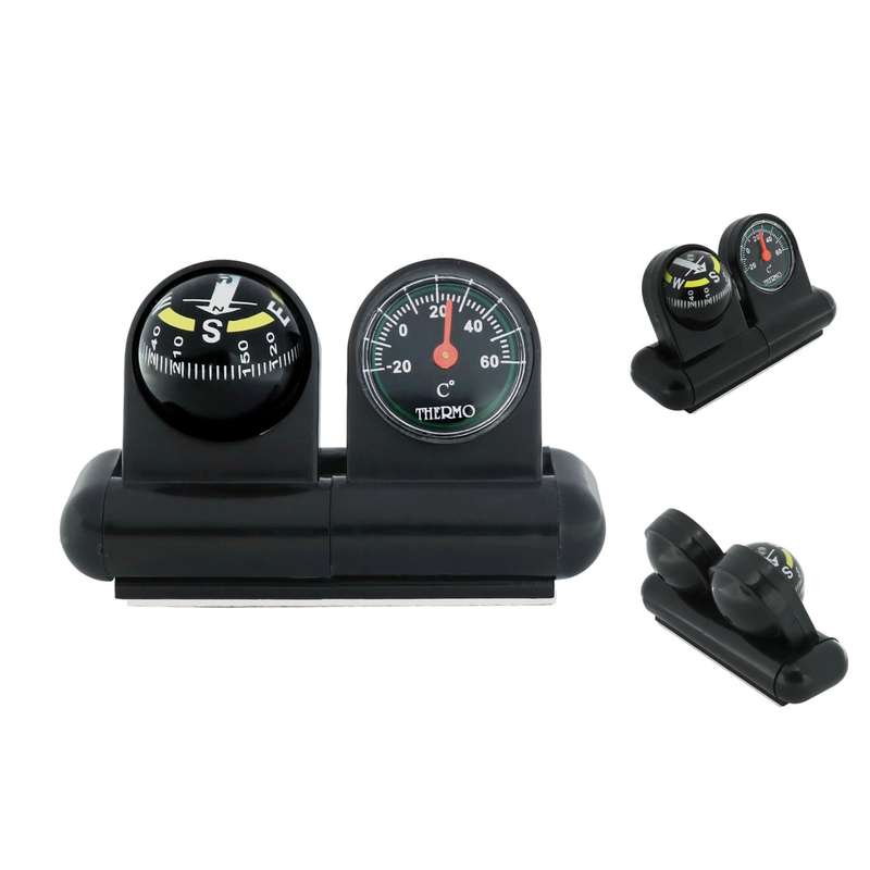 2 In 1 Car Guide Ball Thermometer Adjustable Angle Compass(English Version)