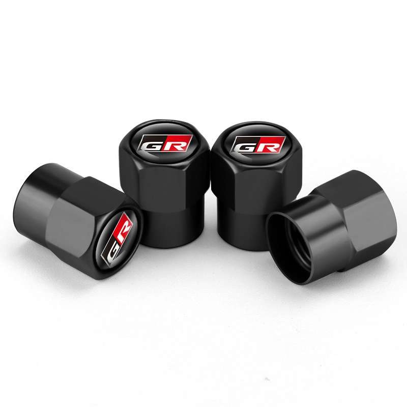 4pcs /Set For GR Metal Car Tire Valve Modification, Color: Black