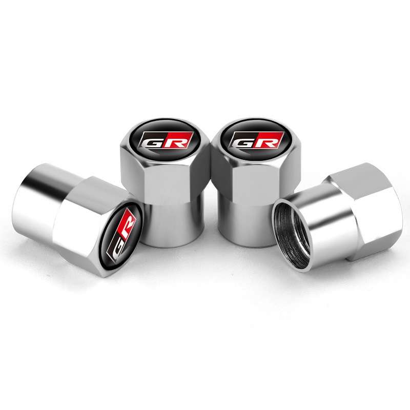 4pcs /Set For GR Metal Car Tire Valve Modification, Color: Silver