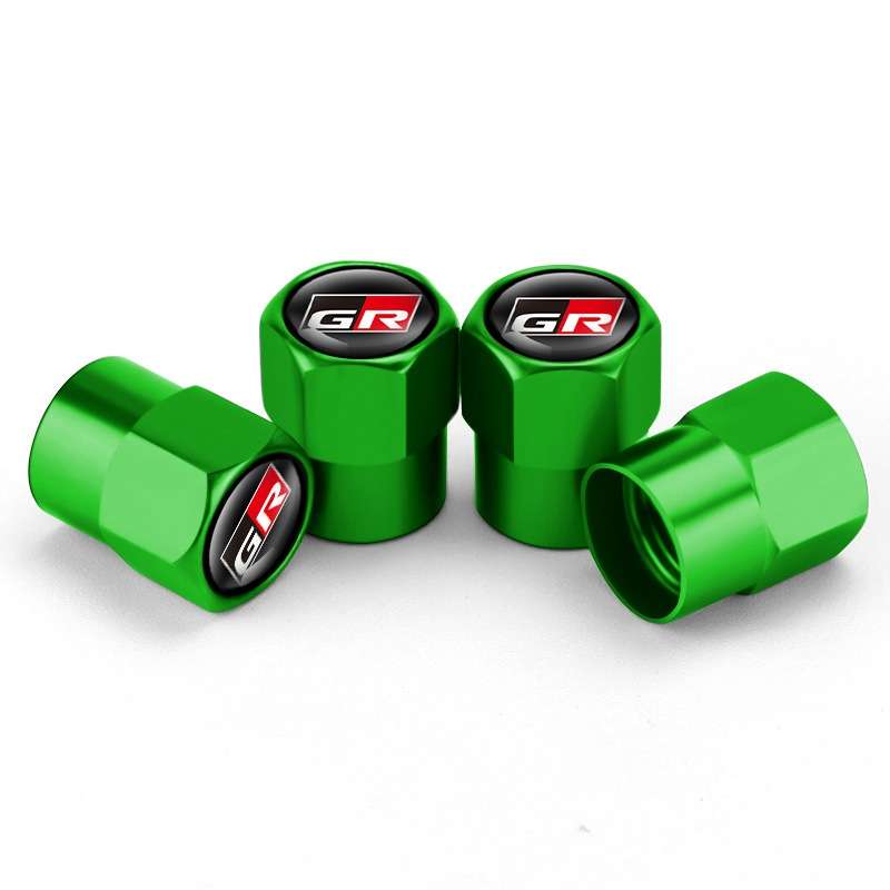 4pcs /Set For GR Metal Car Tire Valve Modification, Color: Green