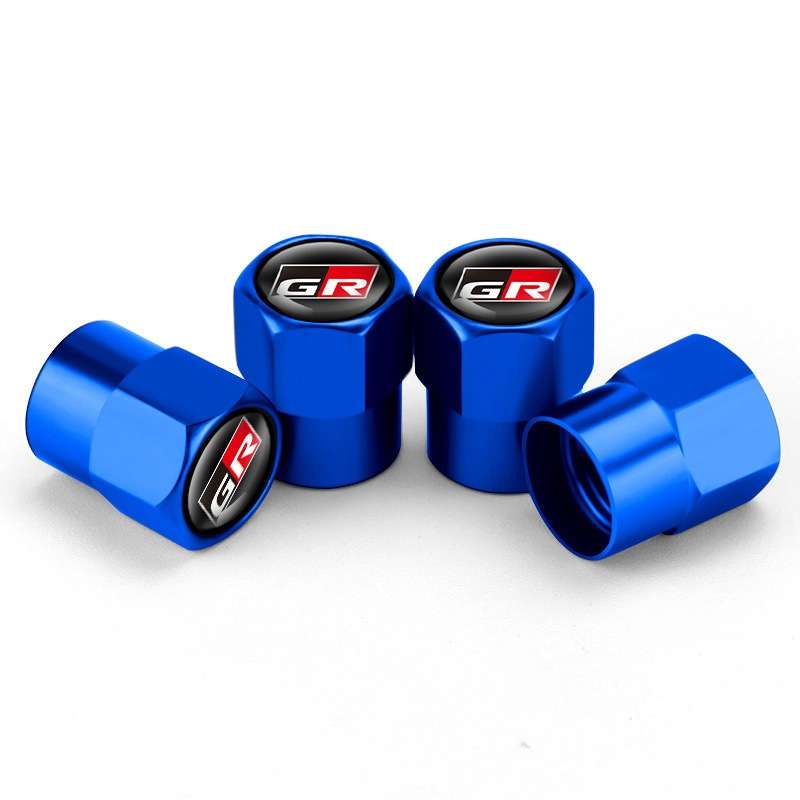 4pcs /Set For GR Metal Car Tire Valve Modification, Color: Blue
