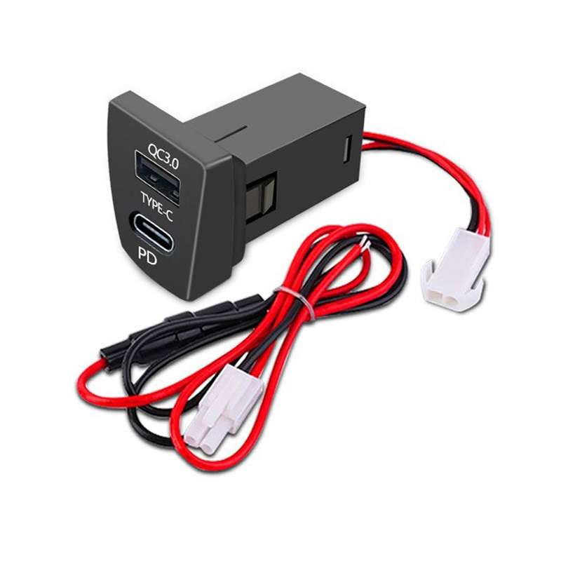 For Toyota RAV4 / WILDLANDER USB-PD Port 60W Fast Charging Modified Car Charger(Ordinary Power Cord)