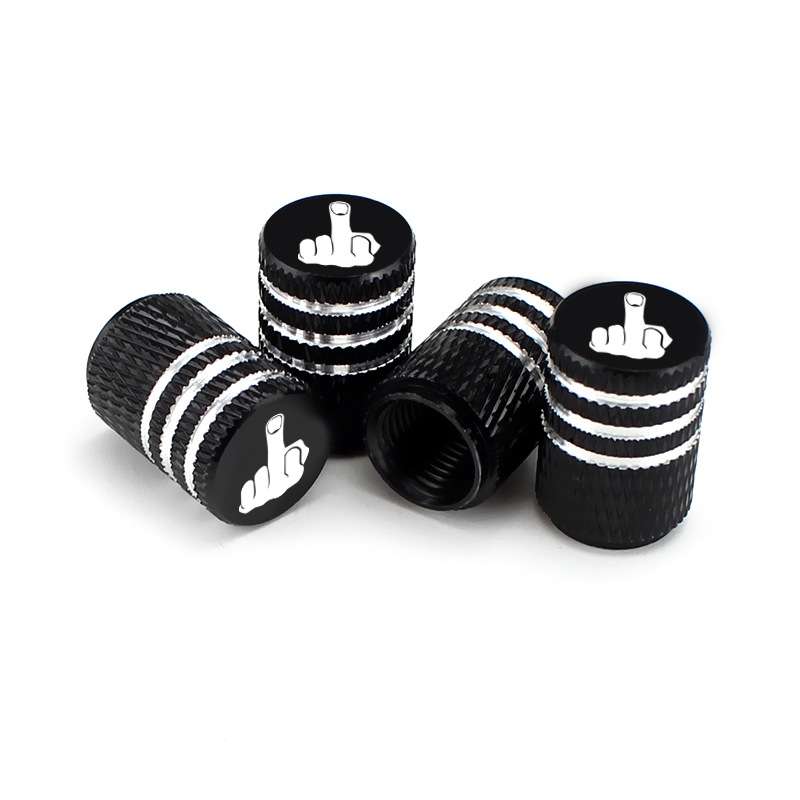 4pcs Laser Ioon Car Tire Modification Universal Valve(Black)