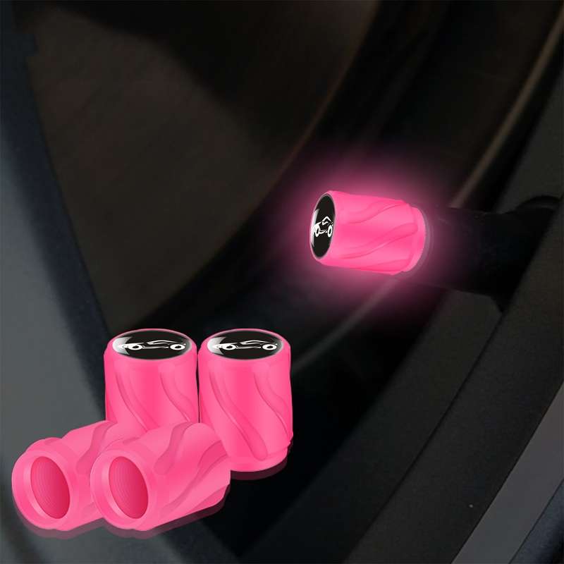 4pcs /Set Luminous Car Motorcycle Tire Modified Valve Cap, Color: Pink Sports Car