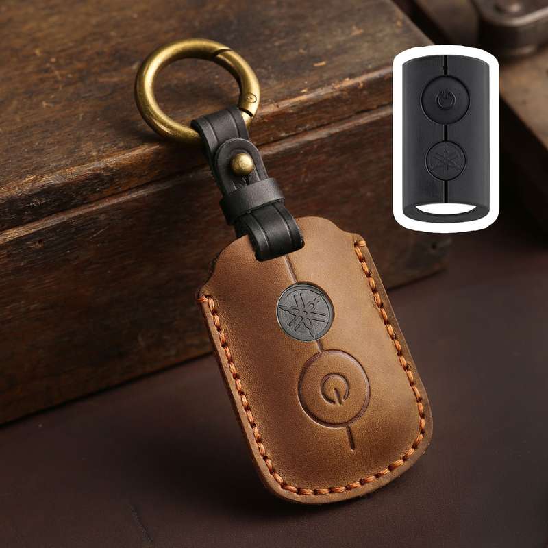 For YAMAHA NMAX155/XMAX300/Aerox/Jauns Hallmo Motorcycle Key Cover, Color: 2 Key Brown Not Hollowed