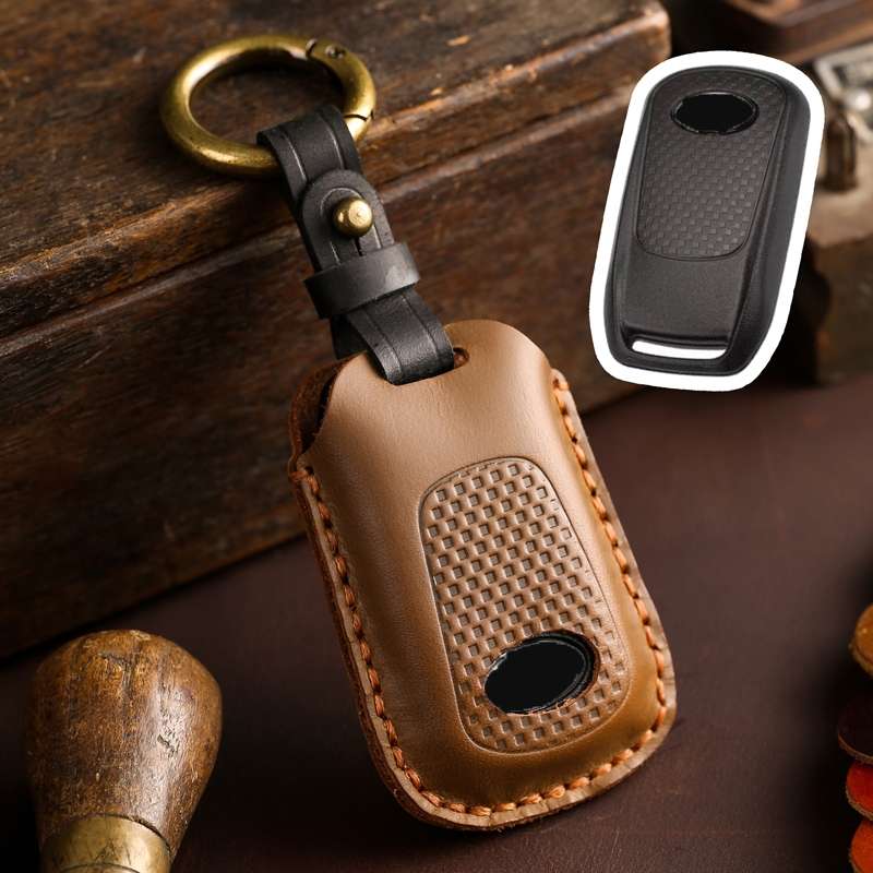 For Kymco S350 Hallmo Motorcycle Smart Remote Control Key Bag(Brown)