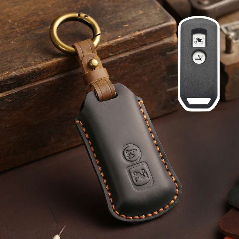 For Honda NS125LA/Lead125/PCX160/Forza 350 Hallmo Motorcycle Key Case, Color: 2 Keys Black