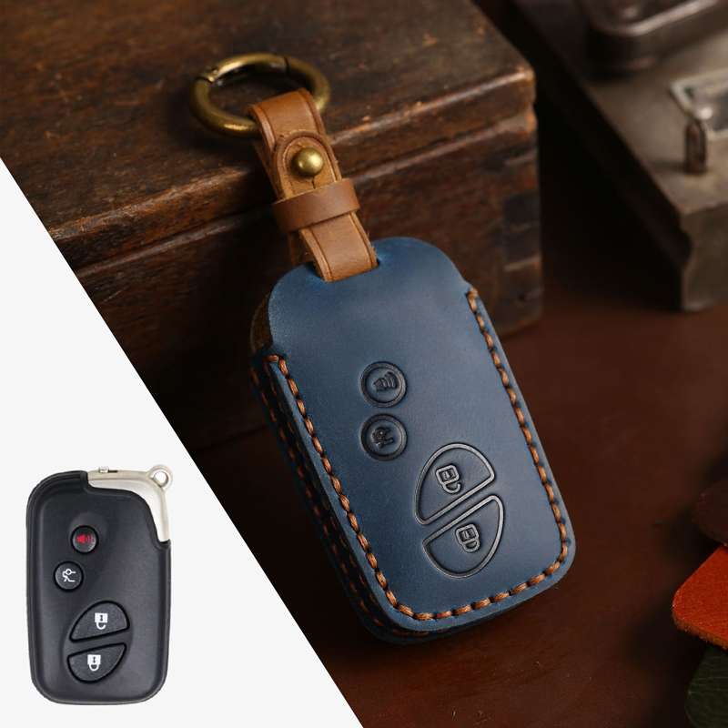 For Lexus RX270/ES240/LX570 Hallmo Car Key Cover, Color: 4 Keys Blue