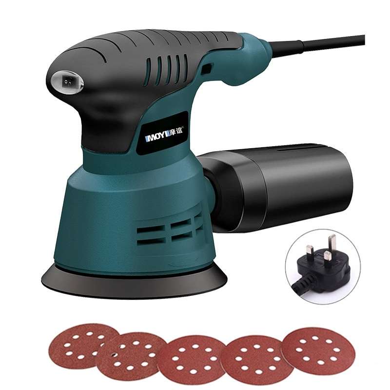 5pcs /Set UK Plug MOYI Small Polishing Sandpaper Machine Woodworking Electric Disc Sander