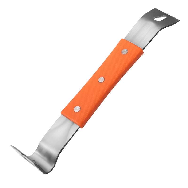 RUITOOL Stainless Steel Pry Bar Multi-Purpose Scraper Woodworking Decoration Non-Slip Nailer(Orange)