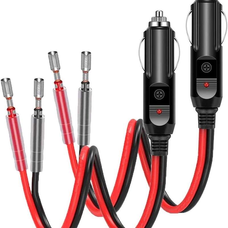 1pair 16AWG 15A 12V/24V Fused Cigarette Lighter Plug With Lead