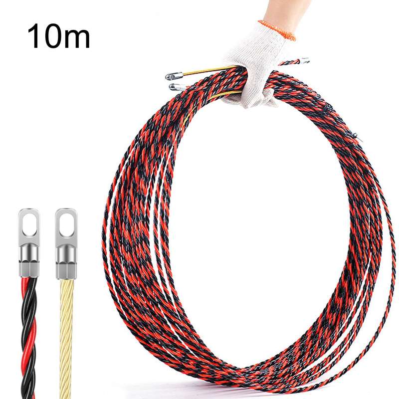 10m Flat Head Dual Color Pipe Threading Puller Electrician Manual Threader
