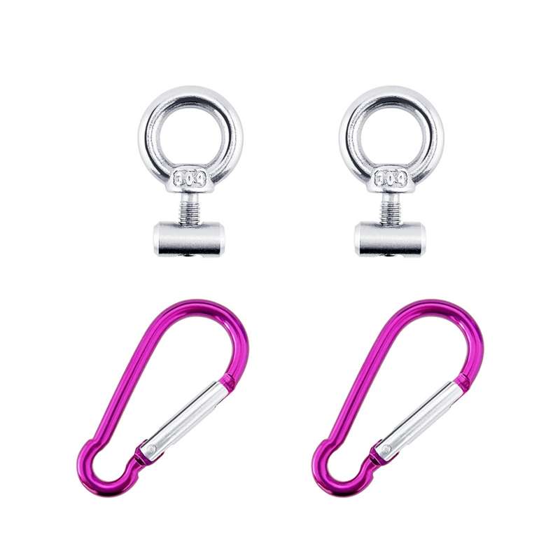 RV Sunshade 304 Stainless Steel Slide Rail Ring, Specifications: 2pcs M4 Ring + Cylinder + Purple Cl