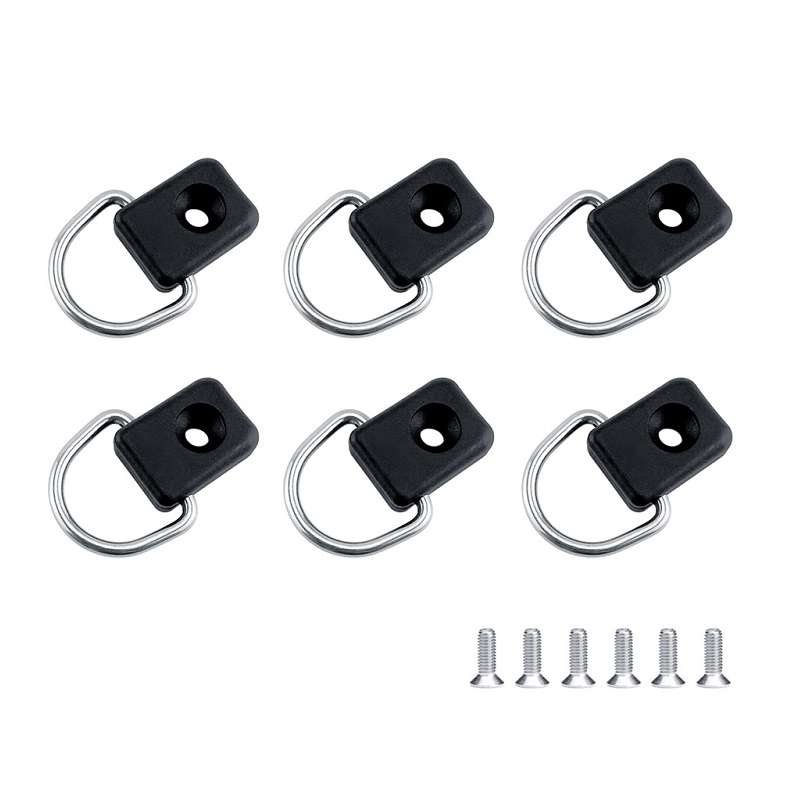 6pcs Fishing Kayak Backrest Elastic Rope Square D-ring Buckle