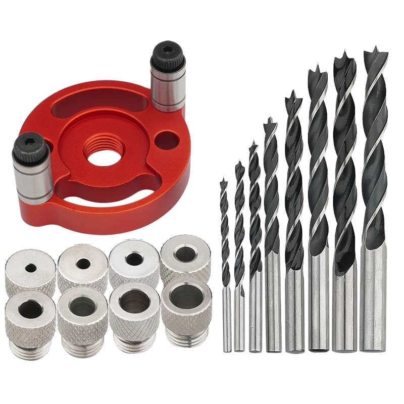 Woodworking Drill Locator Self Centering Dowelling Jig Hole Puncher Locator, Model: With 3-10mm Dril