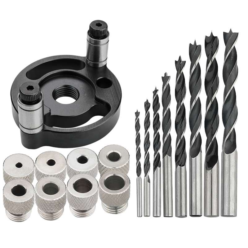 Woodworking Drill Locator Self Centering Dowelling Jig Hole Puncher Locator, Model: With 3-10mm Dril