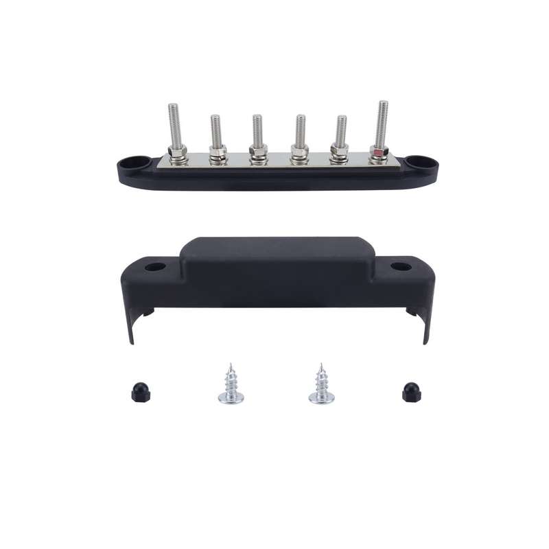 M6 RV Yacht High Current 6-column 250A Base Busbar, Color: Black