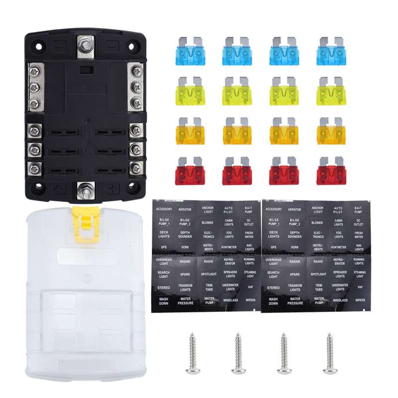 6-Way LED Indicator Fuse Box Socket For RV And Yacht, Set: Configuration 1