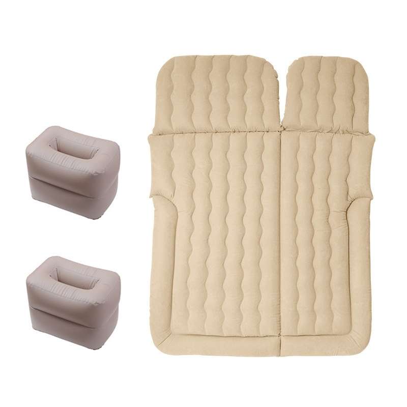 Inflatable Mattress For Car Travel SUV Rear Seat/Trunk, Color: Beige Dual-purpose Square Pier