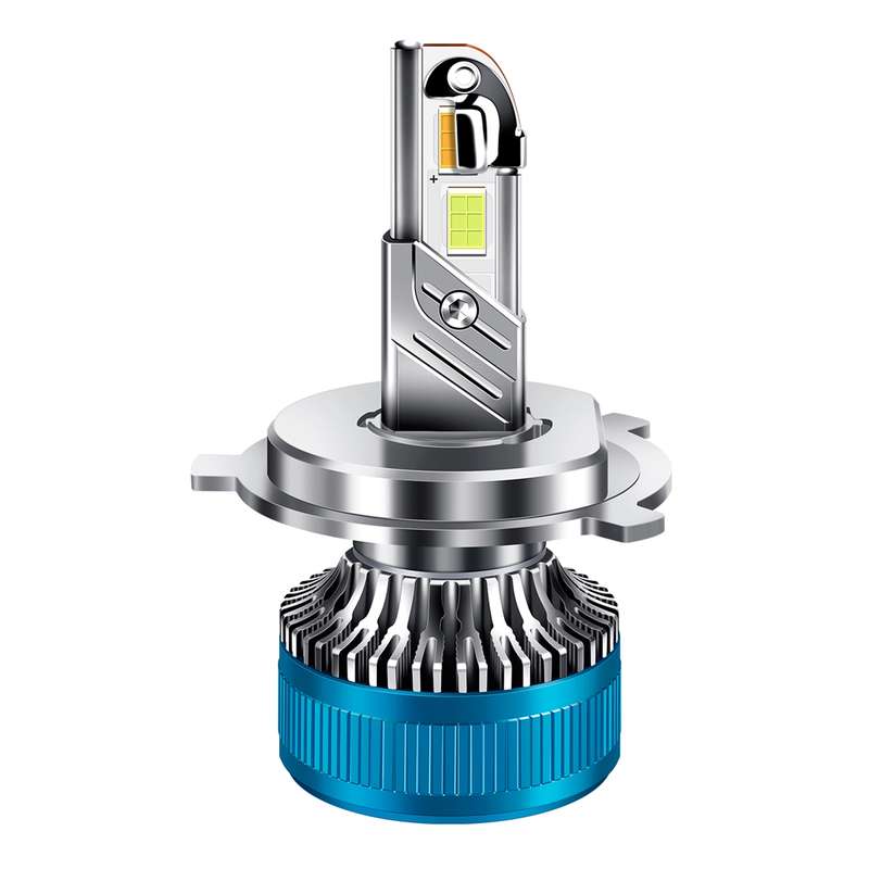 50W Three-color LED Double Copper Tube Aluminum Alloy Headlight, Bulb: H4