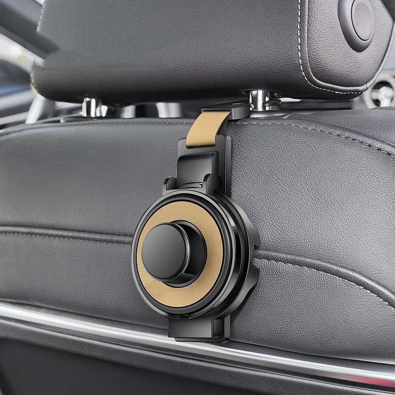 3 In 1 Car Seat Back Hanger for Cup and Phone Vehicle Seat Headrest Hooks(Beige)