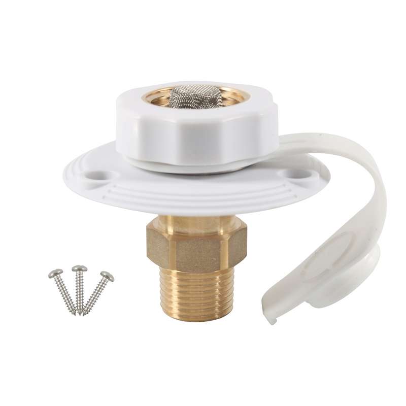 RV Brass Water Inlet Check Valve Yacht Accessories, Color: White