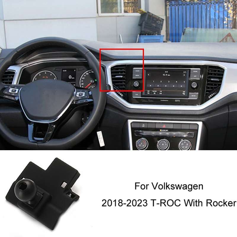 For Volkswagen Car Air Outlet Modified Mobile Phone Holder Base, Model: 18-23 T-ROC With Rocker